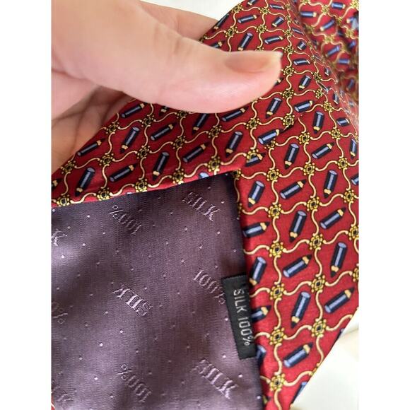 Maria Callas Silk Tie. Pencils. Teacher Tie. Italian Silk Tie - Picture 2 of 4